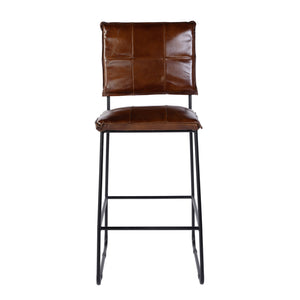 Butler Specialty Butler Niles Leather And Iron Bar Stool - Elegant Industrial Design For Home And Commercial Spaces Brown,Black Iron,Leather 5919344-butler