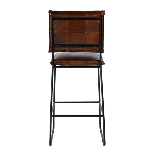 Butler Specialty Butler Niles Leather And Iron Bar Stool - Elegant Industrial Design For Home And Commercial Spaces Brown,Black Iron,Leather 5919344-butler