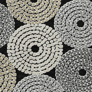 HomeRoots 9' Modern Geometric Area Rug in Black, Gray & Beige - Washable, Durable for Indoor & Outdoor Use 9' X 12' 591937