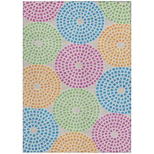 Homeroots 3' Artichoke Green And Brown Geometric Washable Area Rug For Indoor And Outdoor Spaces, Durable Design 10' X 14' Polyester 591944