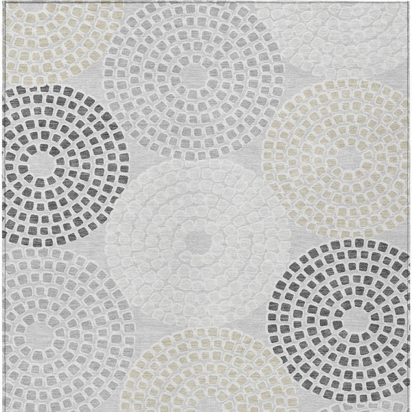 Homeroots 3' Artichoke Green And Brown Geometric Washable Area Rug For Indoor And Outdoor Spaces, Durable Design 8' X 10' Polyester 591948