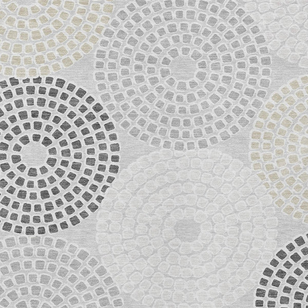 Homeroots 3' Artichoke Green And Brown Geometric Washable Area Rug For Indoor And Outdoor Spaces, Durable Design 8' X 10' Polyester 591948