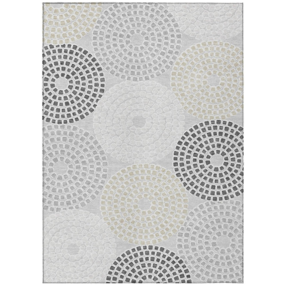 HomeRoots 9' Gray and Taupe Geometric Area Rug - Stylish, Washable, Durable for Indoor and Outdoor Spaces 9' X 12' 591949