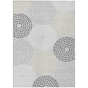 HomeRoots 9' Gray and Taupe Geometric Area Rug - Stylish, Washable, Durable for Indoor and Outdoor Spaces 9' X 12' 591949