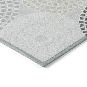 HomeRoots 9' Gray and Taupe Geometric Area Rug - Stylish, Washable, Durable for Indoor and Outdoor Spaces 9' X 12' 591949
