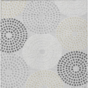 Homeroots 3' Artichoke Green And Brown Geometric Washable Area Rug For Indoor And Outdoor Spaces, Durable Design 10' X 14' Polyester 591950