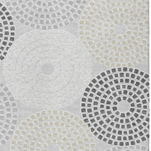 Homeroots 3' Artichoke Green And Brown Geometric Washable Area Rug For Indoor And Outdoor Spaces, Durable Design 10' X 14' Polyester 591950