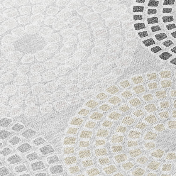 Homeroots 3' Artichoke Green And Brown Geometric Washable Area Rug For Indoor And Outdoor Spaces, Durable Design 10' X 14' Polyester 591950