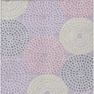 Homeroots 3' Artichoke Green And Brown Geometric Washable Area Rug For Indoor And Outdoor Spaces, Durable Design 3' X 5' Polyester 591957