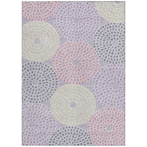 Homeroots 3' Artichoke Green And Brown Geometric Washable Area Rug For Indoor And Outdoor Spaces, Durable Design 5' X 8' Polyester 591958