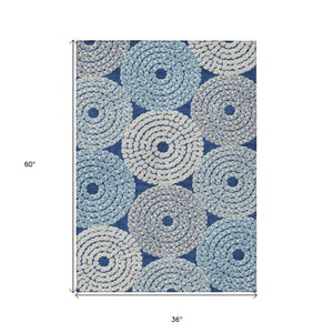 Homeroots 3' Artichoke Green And Brown Geometric Washable Area Rug For Indoor And Outdoor Spaces, Durable Design 3' X 5' Polyester 591969