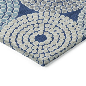 Homeroots 3' Artichoke Green And Brown Geometric Washable Area Rug For Indoor And Outdoor Spaces, Durable Design 3' X 5' Polyester 591969