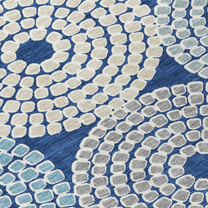 Homeroots 3' Artichoke Green And Brown Geometric Washable Area Rug For Indoor And Outdoor Spaces, Durable Design 3' X 5' Polyester 591969