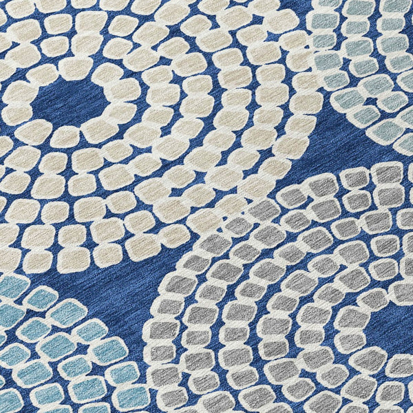 Homeroots 3' Artichoke Green And Brown Geometric Washable Area Rug For Indoor And Outdoor Spaces, Durable Design 3' X 5' Polyester 591969