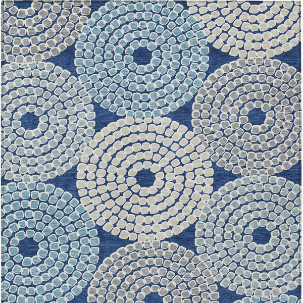 Homeroots 3' Artichoke Green And Brown Geometric Washable Area Rug For Indoor And Outdoor Spaces, Durable Design 9' X 12' Polyester 591973