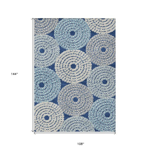 Homeroots 3' Artichoke Green And Brown Geometric Washable Area Rug For Indoor And Outdoor Spaces, Durable Design 9' X 12' Polyester 591973