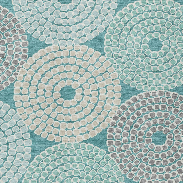 Homeroots 3' Artichoke Green And Brown Geometric Washable Area Rug For Indoor And Outdoor Spaces, Durable Design 5' X 8' Polyester 591982