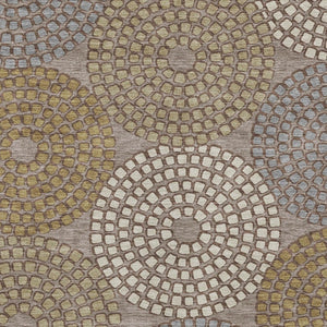 HomeRoots 5' Geometric Washable Area Rug in Taupe, Beige & Green - Durable, Stylish Design for Indoor & Outdoor 5' X 8' 591988