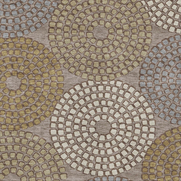 HomeRoots 5' Geometric Washable Area Rug in Taupe, Beige & Green - Durable, Stylish Design for Indoor & Outdoor 5' X 8' 591988