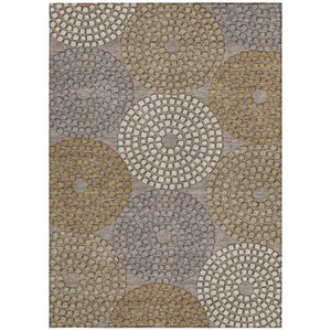 HomeRoots 5' Geometric Washable Area Rug in Taupe, Beige & Green - Durable, Stylish Design for Indoor & Outdoor 8' X 10' 591990