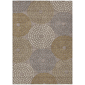 HomeRoots 5' Geometric Washable Area Rug in Taupe, Beige & Green - Durable, Stylish Design for Indoor & Outdoor 8' X 10' 591990