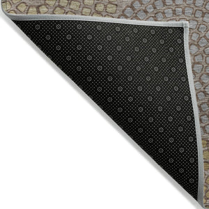 HomeRoots 5' Geometric Washable Area Rug in Taupe, Beige & Green - Durable, Stylish Design for Indoor & Outdoor 8' X 10' 591990