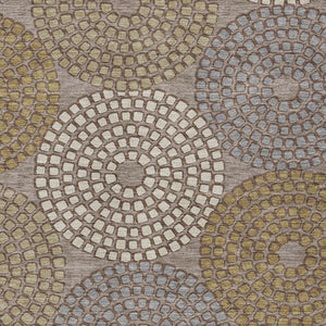 HomeRoots 9' Taupe Beige and Green Geometric Area Rug - Stylish, Durable & Washable for Indoor or Outdoor Use 9' X 12' 591991