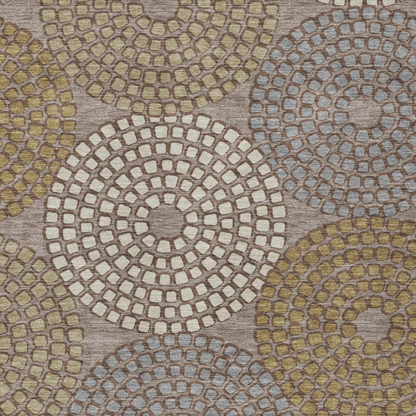 HomeRoots 9' Taupe Beige and Green Geometric Area Rug - Stylish, Durable & Washable for Indoor or Outdoor Use 9' X 12' 591991