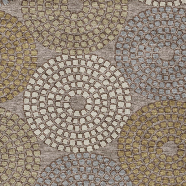 Homeroots 3' Artichoke Green And Brown Geometric Washable Area Rug For Indoor And Outdoor Spaces, Durable Design 10' X 14' Polyester 591992