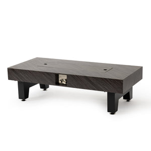 English Elm 54_inch Iron Fire Pit Table Stone Finish with Stainless Burner, Propane Powered, Spacious Patio Centerpiece Black W3131P277181