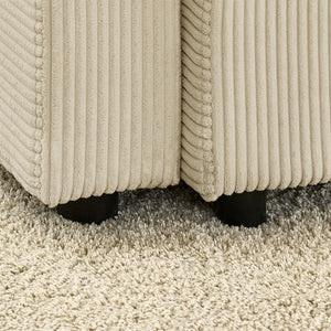 English Elm Regular Ottoman Plush Corduroy Footstool for Sofa 43"x21.7" Rectangular Sturdy 300lb Capacity Beige Comfortable Accent Piece for Living Room Bedroom Office W1117P251566