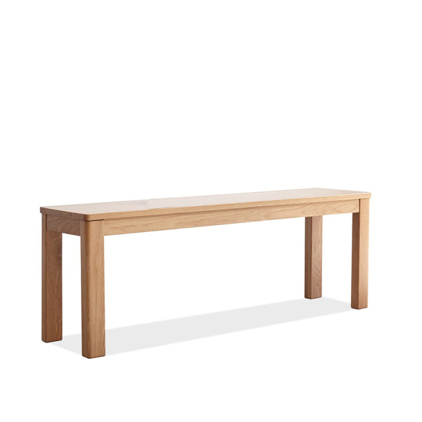 English Elm (1m) Solid Oak Dining Bench with Metal Reinforced Frame for Entryway or Table W1283P434271