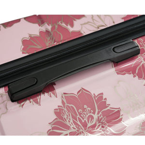 English Elm 6 Piece Hardshell Abs Travel Set with Spinner Wheels Combination Lock and Toiletry Bag Purple Pink Flower N732P391160E