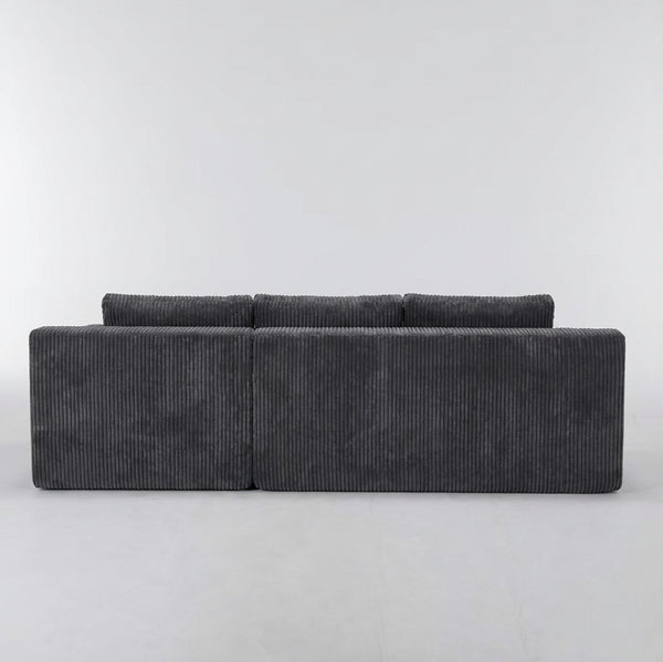 English Elm Corduroy L Shaped Modular Sectional Low Profile Floor Sofa for Living Room W1919S00010