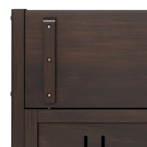 English Elm Connaught Wide Entryway Storage Bench - Handcrafted Dark Chestnut Wood With Spacious Storage & Seating B136P203417