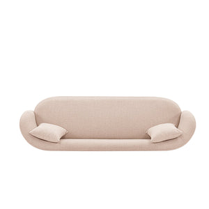 English Elm Siri 93" Upholstered Sofa with Pine Frame, Linen-Weave Fabric, High-Density Foam, 880lb Capacity Wheat B365P398112