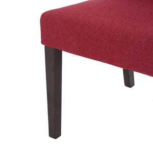 English Elm Dining Chair Set of Two Wingback Button Tufted High Back Birch Leg Upholstered Red 61539.00DRED