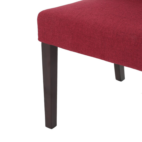 English Elm Dining Chair Set of Two Wingback Button Tufted High Back Birch Leg Upholstered Red 61539.00DRED