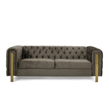 Christopher Knight Home® - Noble House - Keyser Modern Glam Tufted Velvet 3 Seater Sofa