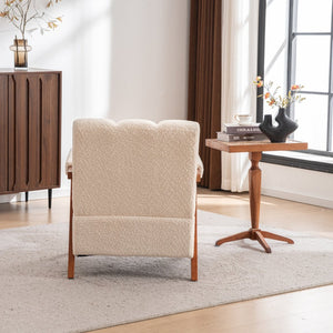 English Elm Mid-century Modern Chenille Accent Chair Cloud Silhouette Oak Frame Living Room Lounge W1170P425382
