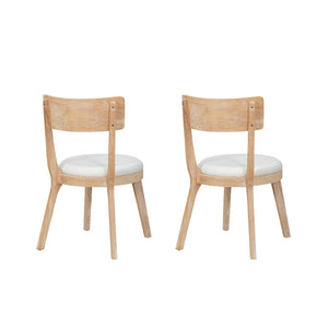 English Elm Set Of 2 Modern Upholstered Dining Chairs In Beige, Durable Rubberwood Frame For Stylish Comfort N842P315186N-GIGA