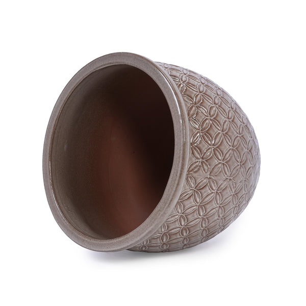 English Elm 3 Pieces Ceramic Flowerpot Set - Antique Yellow Planters For Indoor & Outdoor Garden Styling Decor W3273P321486