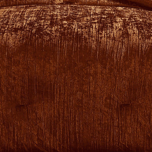 English Elm Turin Plush Crinkle Velvet 2-Piece Comforter Set Twin with Brushed Polyester Backing and Sham () Spice B340P341989