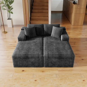 English Elm 70.8*68.9"modular Sectional Sofa with Reversible Chaise in Plush Corduroy for Apartments W3819S00109