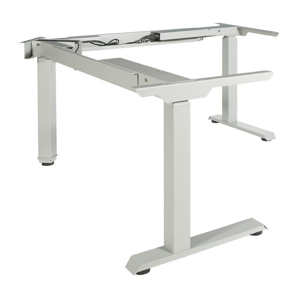 OSP Home Furnishings Electric Sit Stand Desk Base Three Stage Telescoping Frame Quiet Motor 325 Lb Silver A2EB333-SV