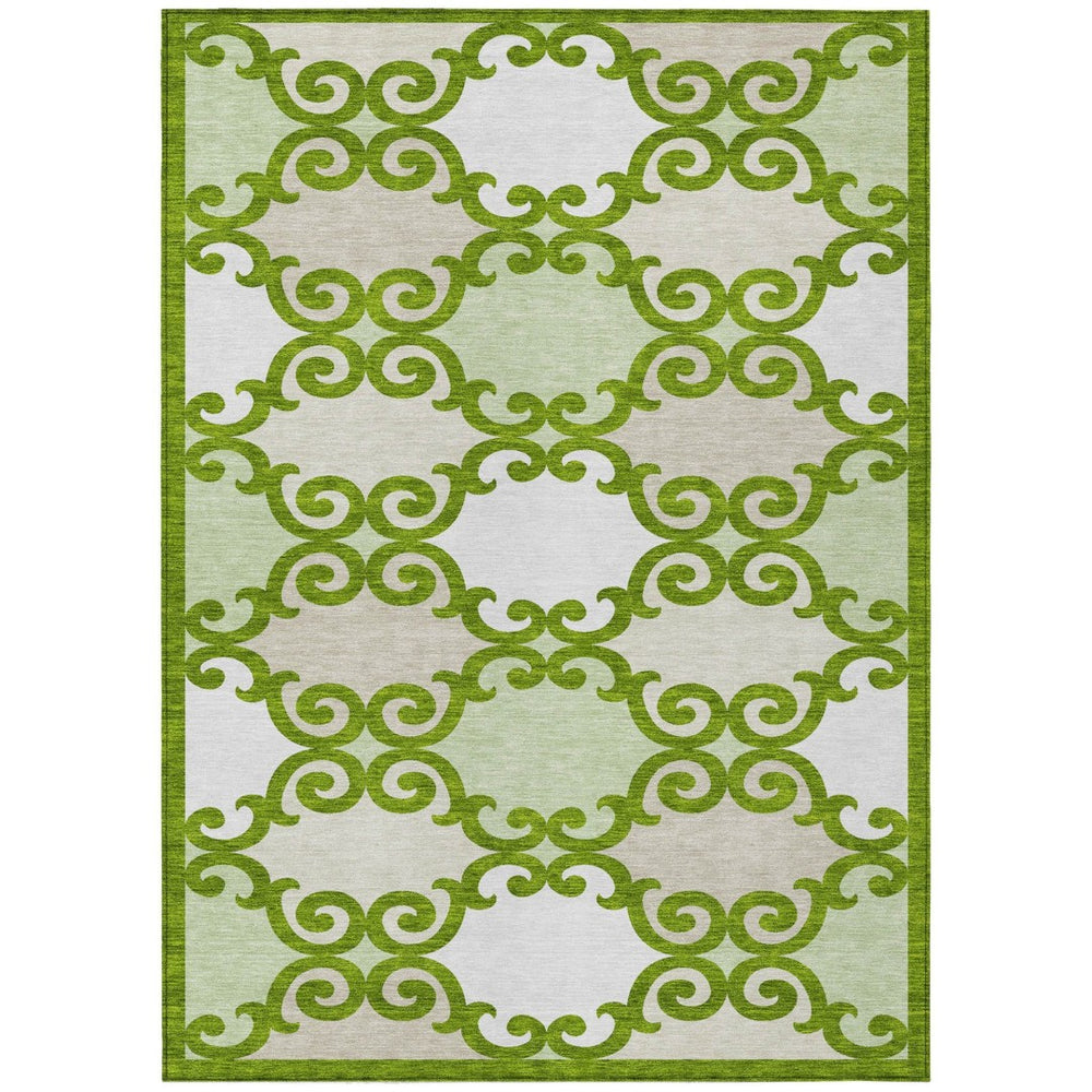 HomeRoots 9' Durable Lime Green and Ivory Trellis Area Rug - Versatile Indoor/Outdoor Design for Any Space 9' X 12' 592033