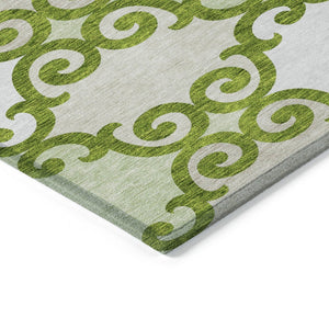 HomeRoots 9' Durable Lime Green and Ivory Trellis Area Rug - Versatile Indoor/Outdoor Design for Any Space 9' X 12' 592033