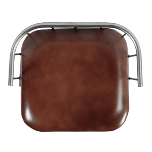 Butler Specialty Butler Industrial Loft Leather Bar Stool - 30.5" Height, Silver Metal Frame, Stylish & Durable Brown,Silver Iron,Leather 5920344-butler
