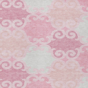 HomeRoots 5' Pink and Gray Trellis Indoor Outdoor Area Rug - Stylish, Washable, Durable for All Spaces! 10' X 14' 592046