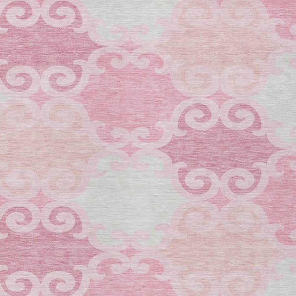 HomeRoots 5' Pink and Gray Trellis Indoor Outdoor Area Rug - Stylish, Washable, Durable for All Spaces! 10' X 14' 592046